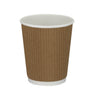 25 Pack Disposable 8oz Oatmeal Ripple Wall Coffee Cup