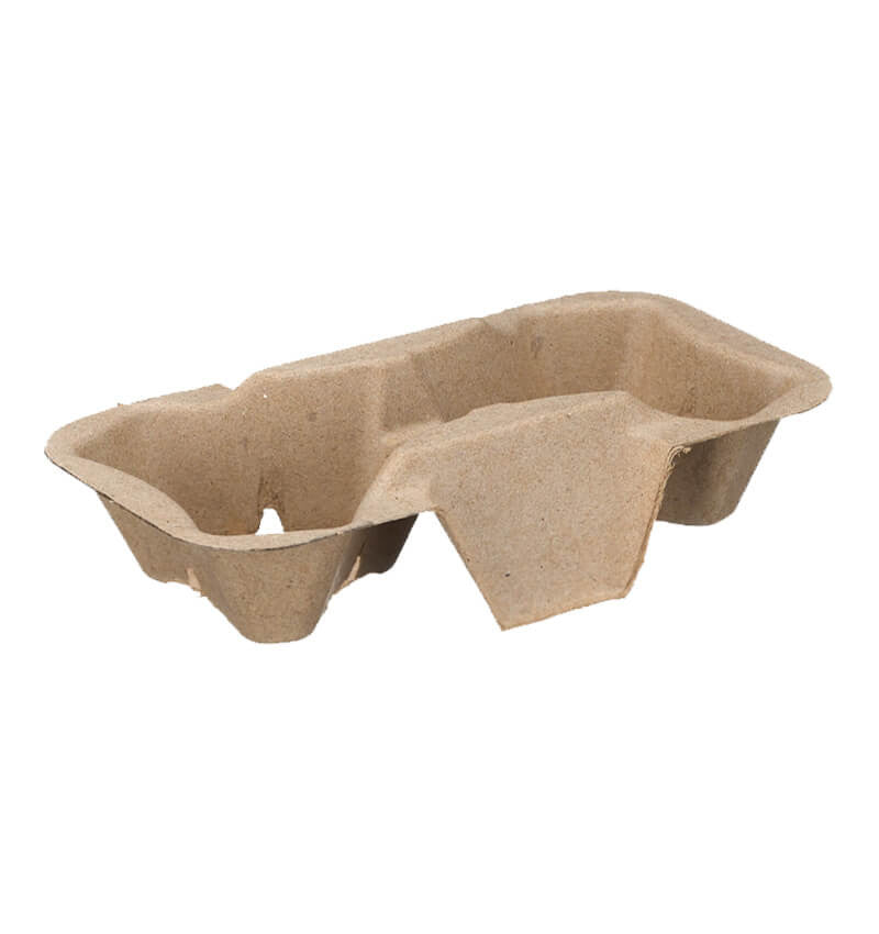Full shot of Recyclable 2 Cup Carrier Tray.