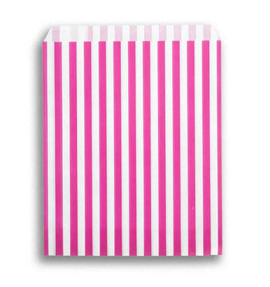 White Candy Stripe Paper Bags 5 X 7in Pink and White 1000 Pack