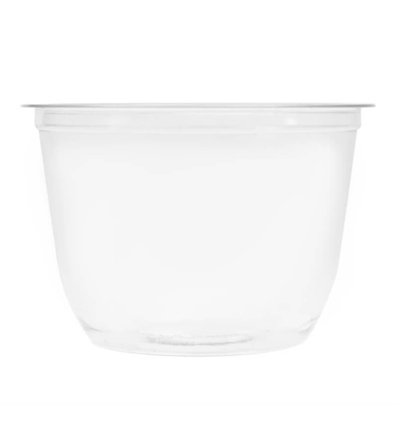 50 Pack Recyclable PET Dessert Pots Wide 300ml 10oz 95 x 80mm Front