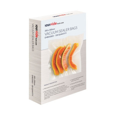 Sous Vide 200mm x 300mm Embossed Vacuum Sealer Bags 100 Pack