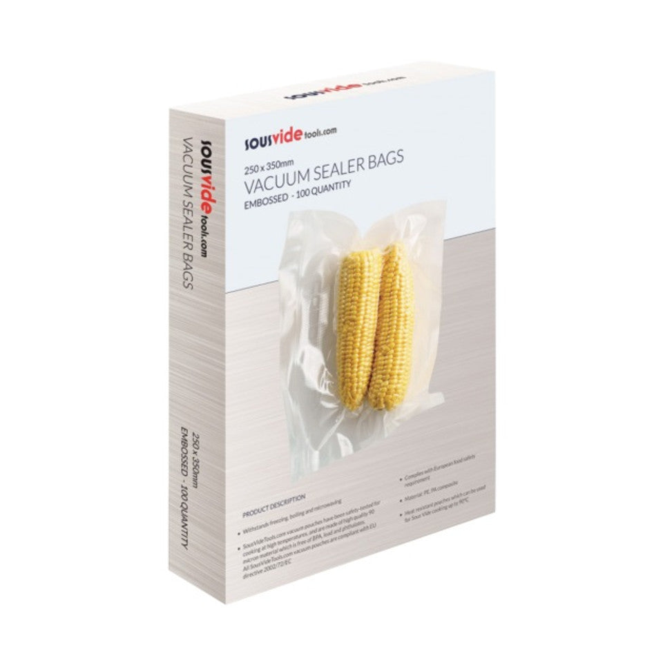 Sous Vide 250mm x 350mm Embossed Vacuum Sealer Bags 100 Pack