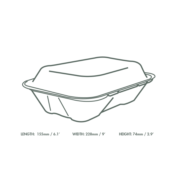 Vegware Bagasse Clamshells Large 9x6in HW-VA-SH89