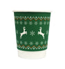 8oz Double Wall Christmas Paper Cups Green 500 Pack