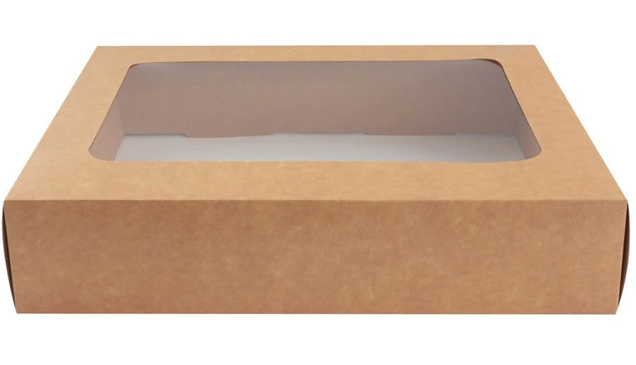 Colpac Kraft Medium Platter Box With Window 25 Pack