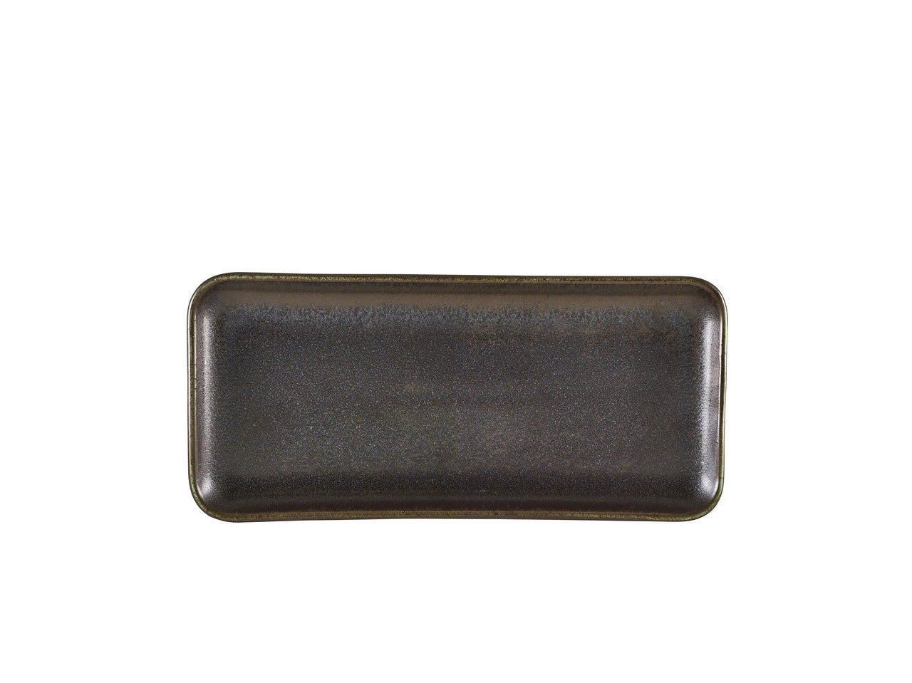 Terra Porcelain Black Narrow Rectangular Platter 27 x 12.5cm 6 Pack