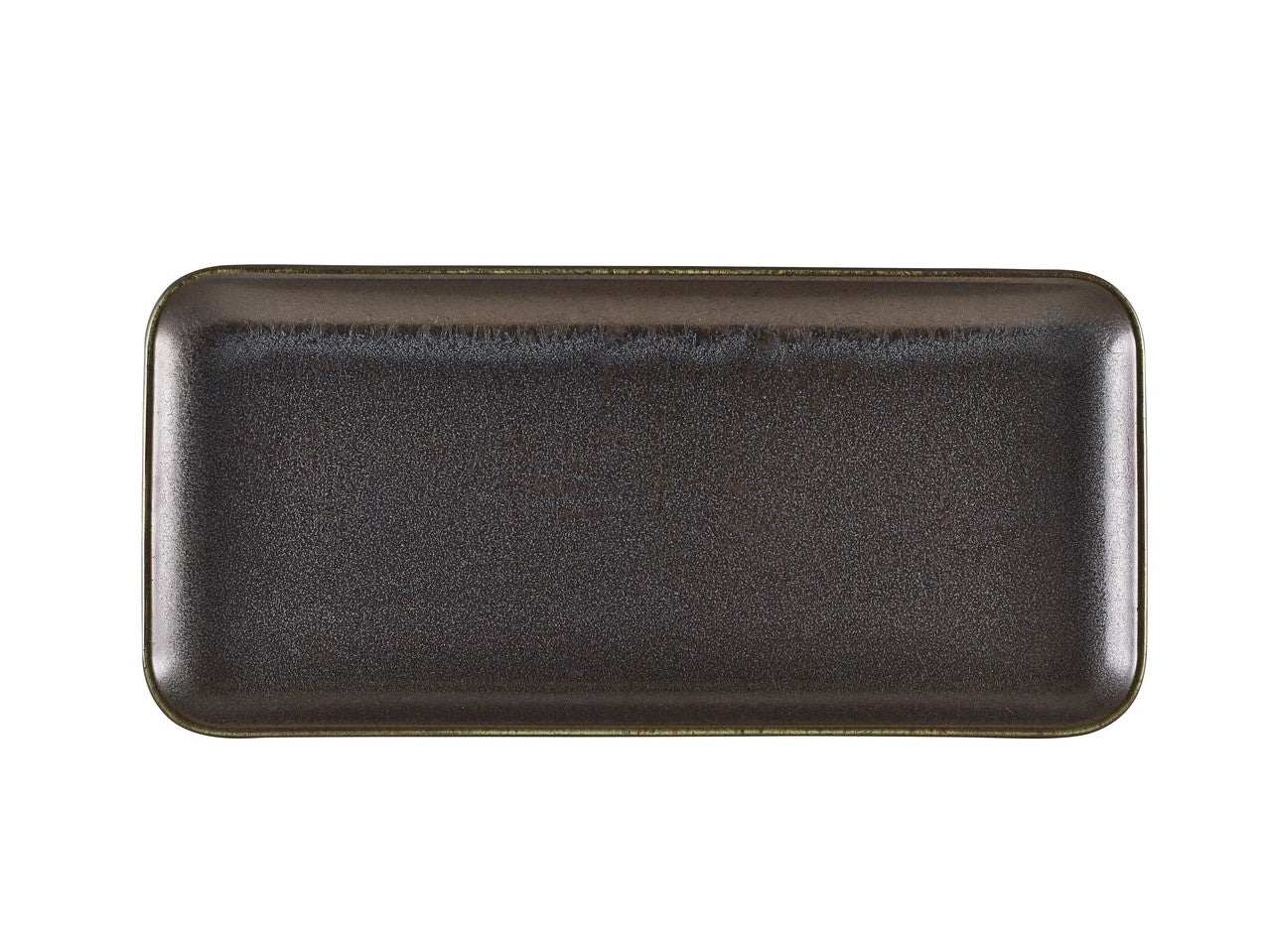 Terra Porcelain Black Narrow Rectangular Platter 36 x 16.5cm 3 Pack