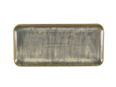 Terra Porcelain Matt Grey Narrow Rectangular Platter 36 x 16.5cm 3 Pack