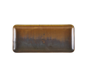 Terra Porcelain Rustic Copper Narrow Rectangular Platter 31 x 14cm 6 Pack