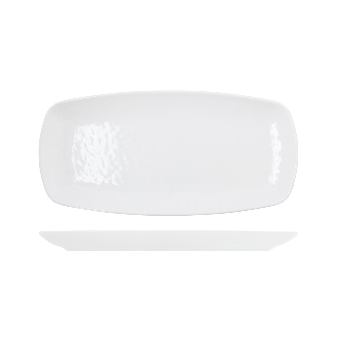 White Osaka Melamine Oblong Plate 35.5 x 19cm 12 Pack
