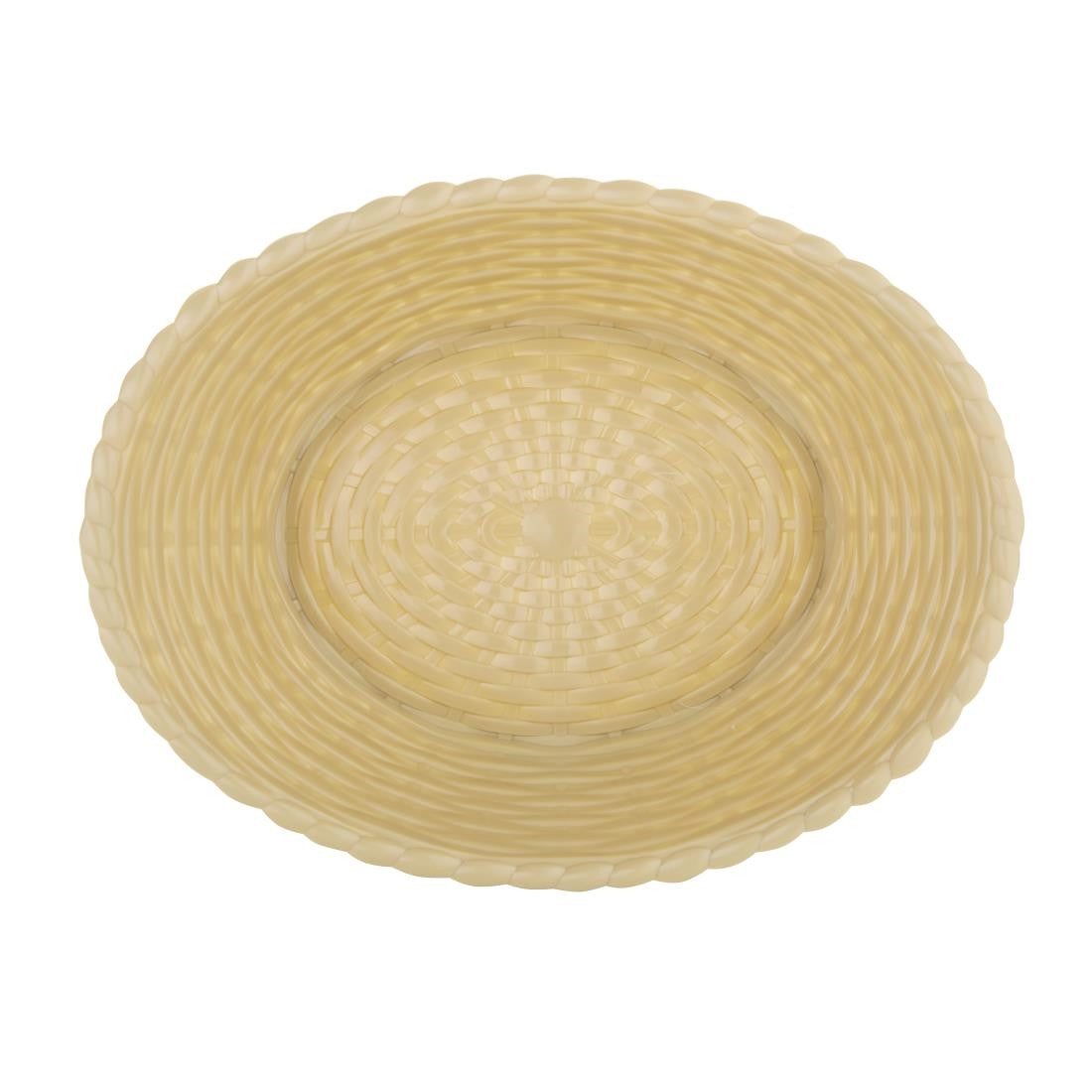 Front of Olympia Kristallon Oval Polypropylene Basket.