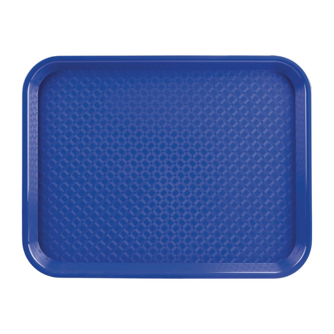 Olympia Kristallon Polypropylene Fast Food Tray Blue Large 450mm front view.