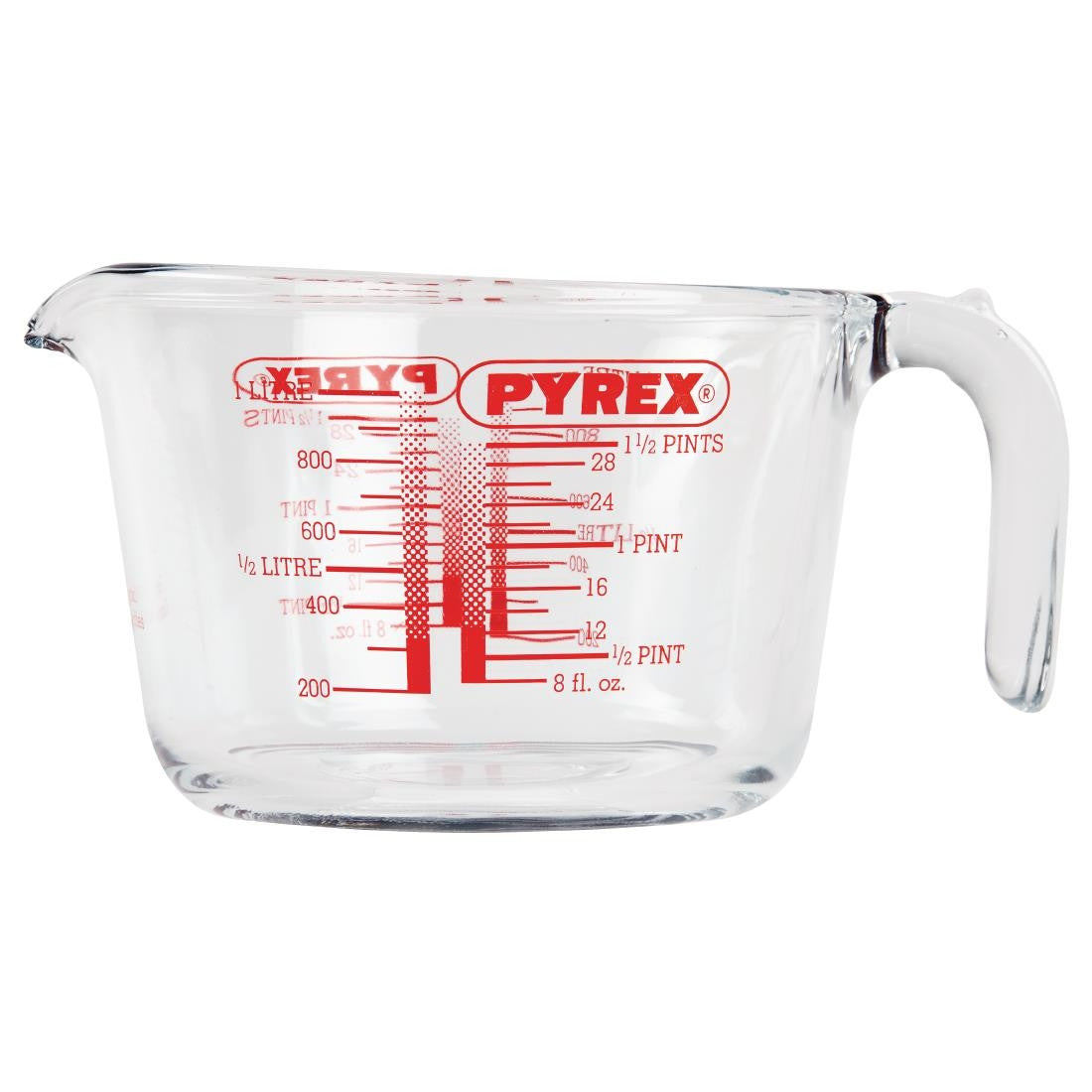 Empty Pyrex Measuring Jug 1Ltr full view.