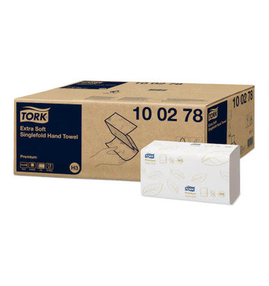 Tork Premium Extra Soft Singlefold Hand Towels H3 100278 3000 Pack
