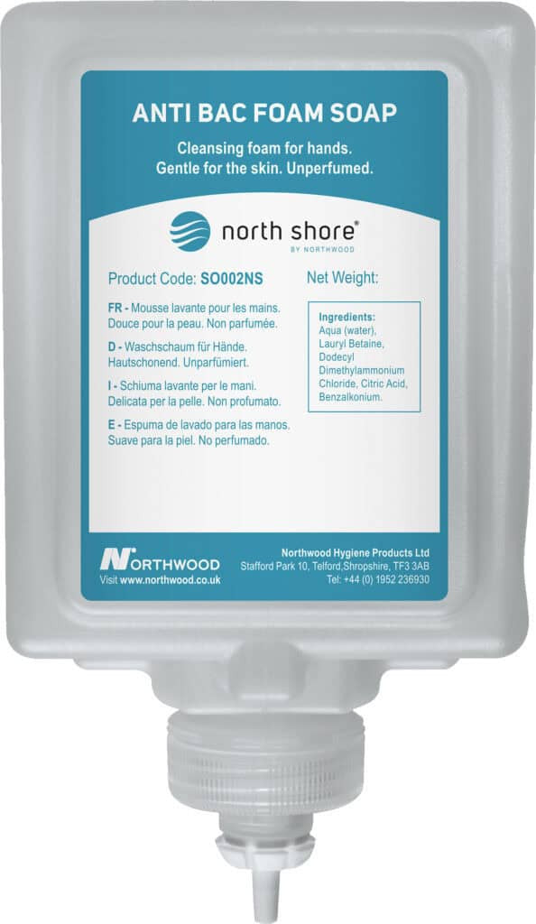 North Shore Anti-Bac Foam Soap Unfragranced 1000ml 6 Pack
