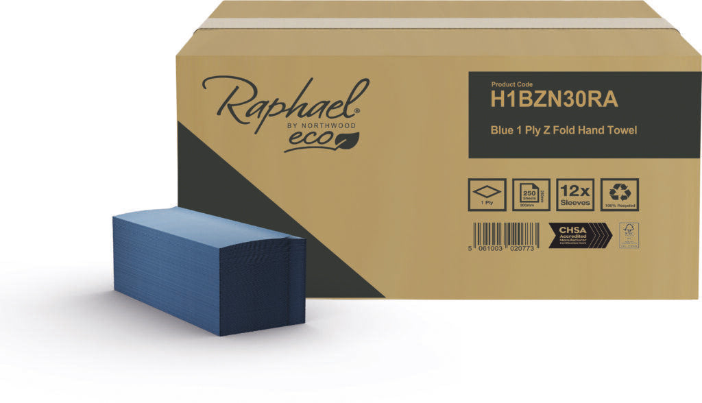 Raphael Blue Z Fold Hand Towels 1 Ply H1BZN30RA 3000 Pack