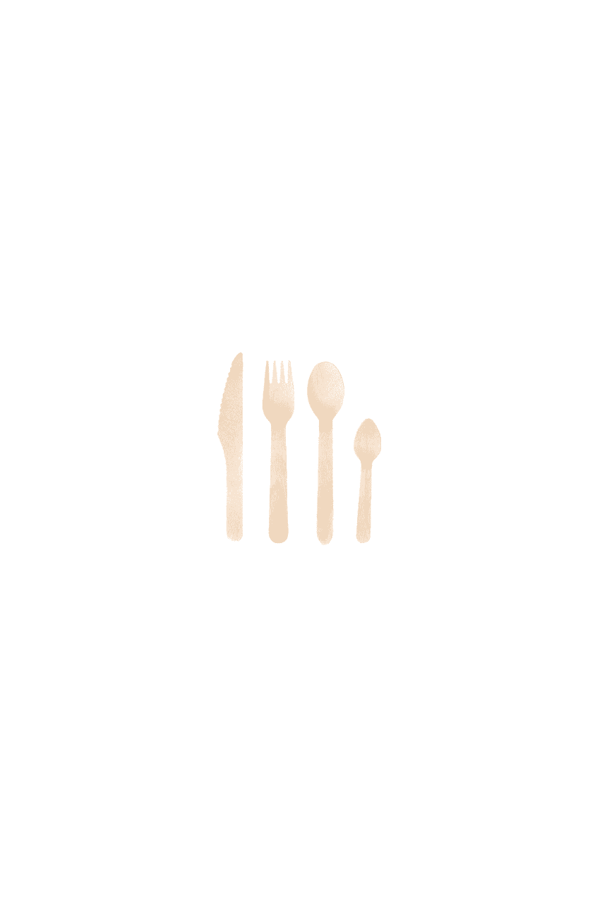 Full shot of Disposable Wooden Cutleries.