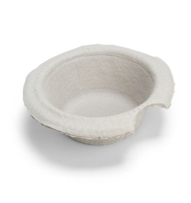 Disposable Pulp Commode Pan 1.7Ltr  side top view flipped