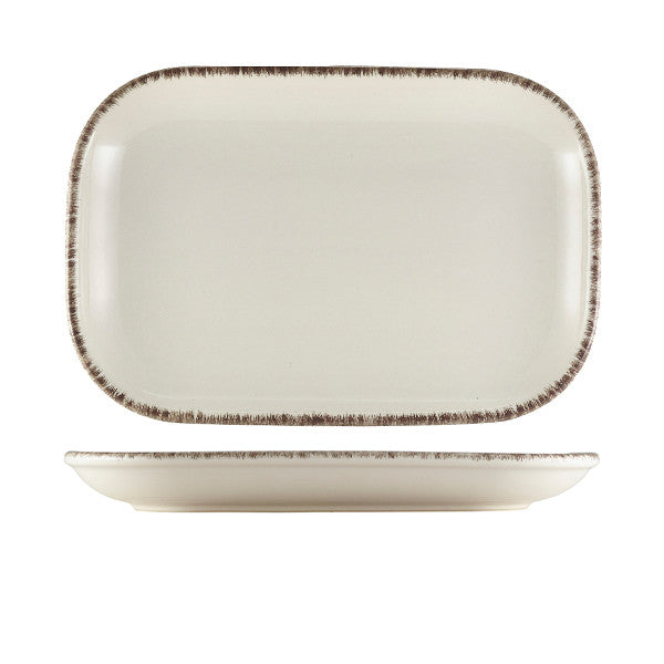 Terra Stoneware Sereno Grey Rectangular Plate 29 x 19.5cm 6 Pack