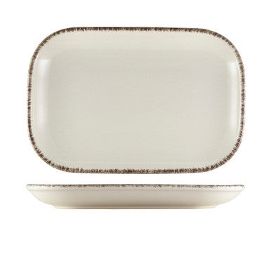 Terra Stoneware Sereno Grey Rectangular Plate 29 x 19.5cm 6 Pack