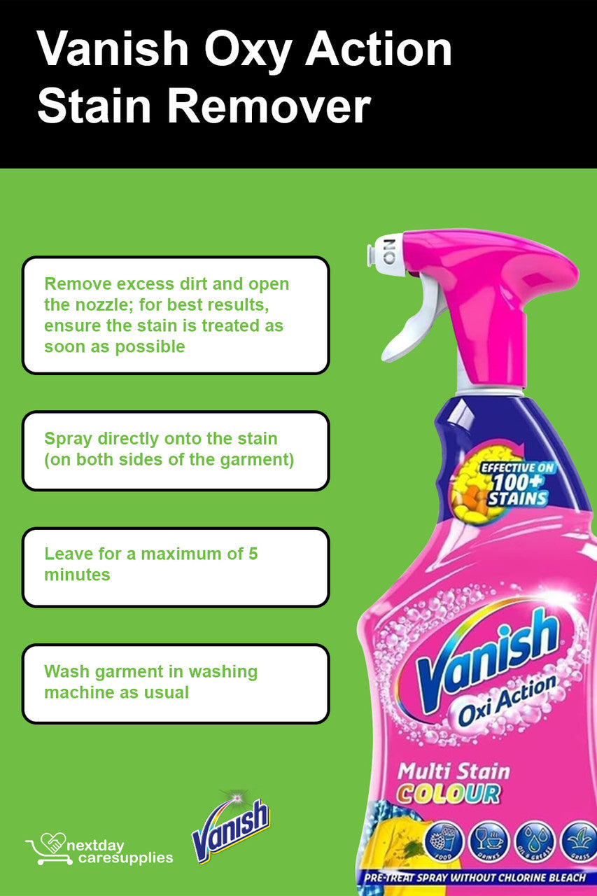 Vanish Oxy Action Stain Remover Spray how to use