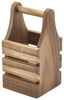 Acacia Wood Cutlery Holder 10 x 10 x 20cm