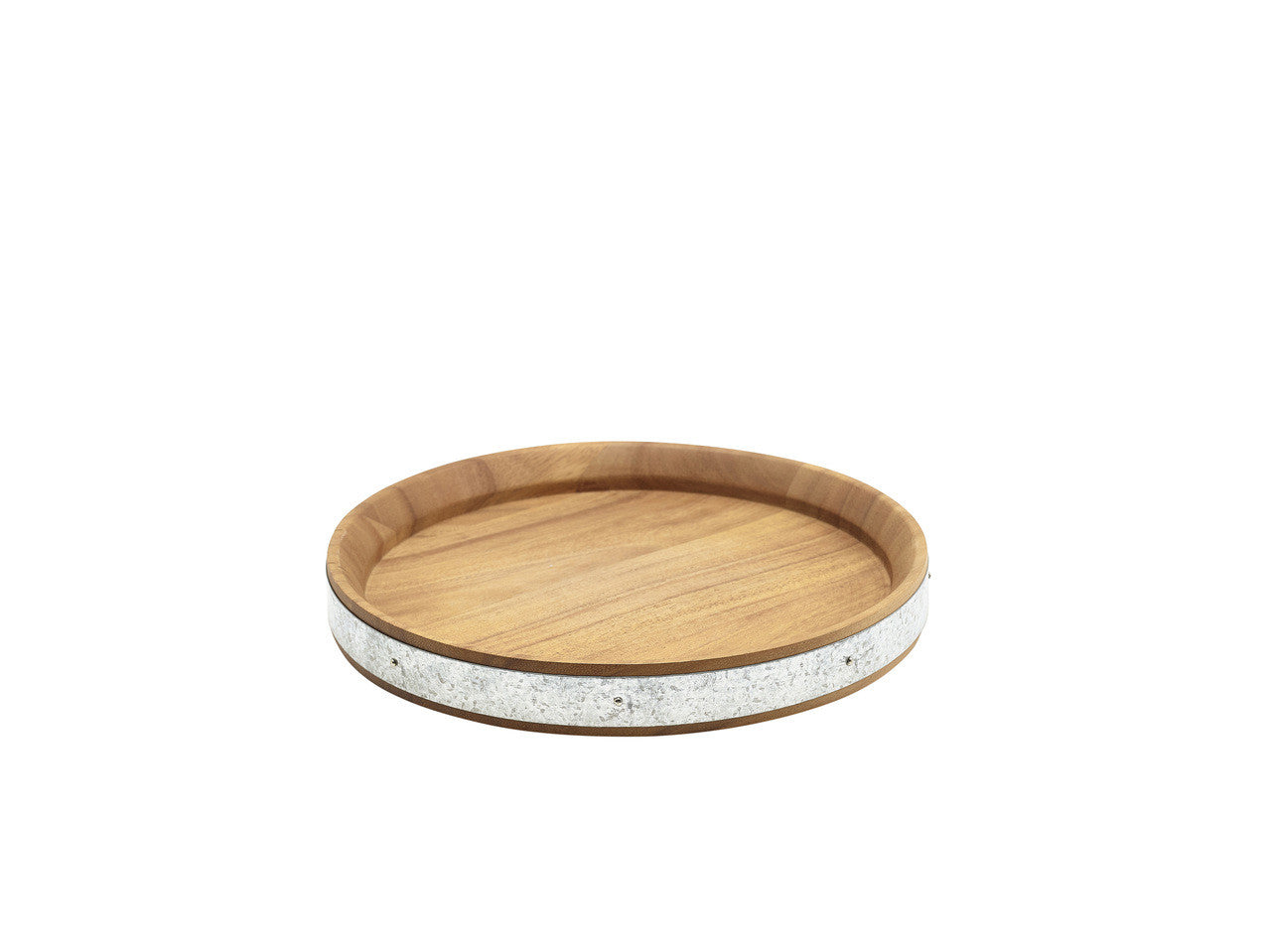 Acacia Wood Zinc Banded Serving Board 24cm Group Image