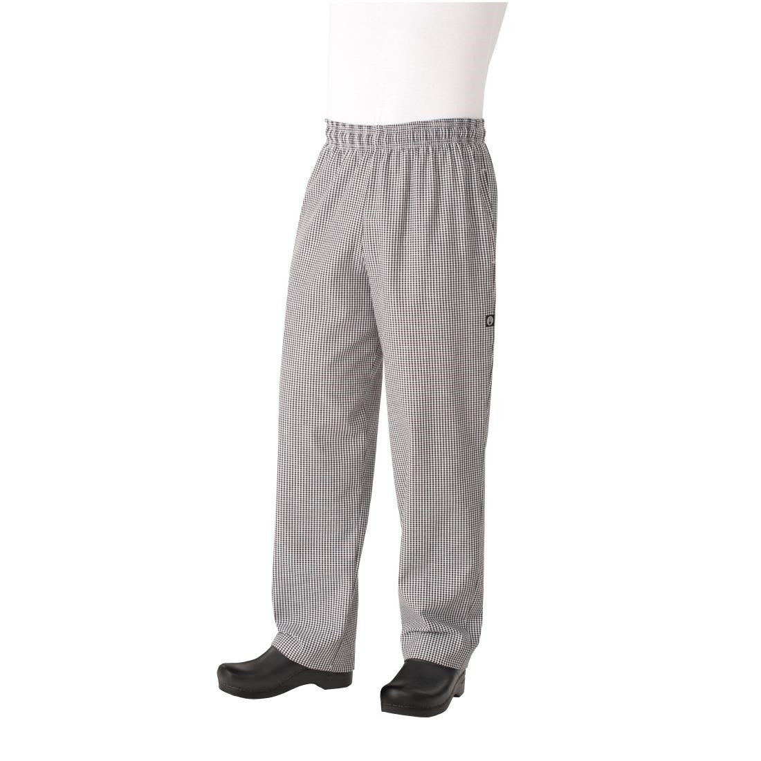 Chef Works Essential Baggy Pants Small Black Check S A026-S