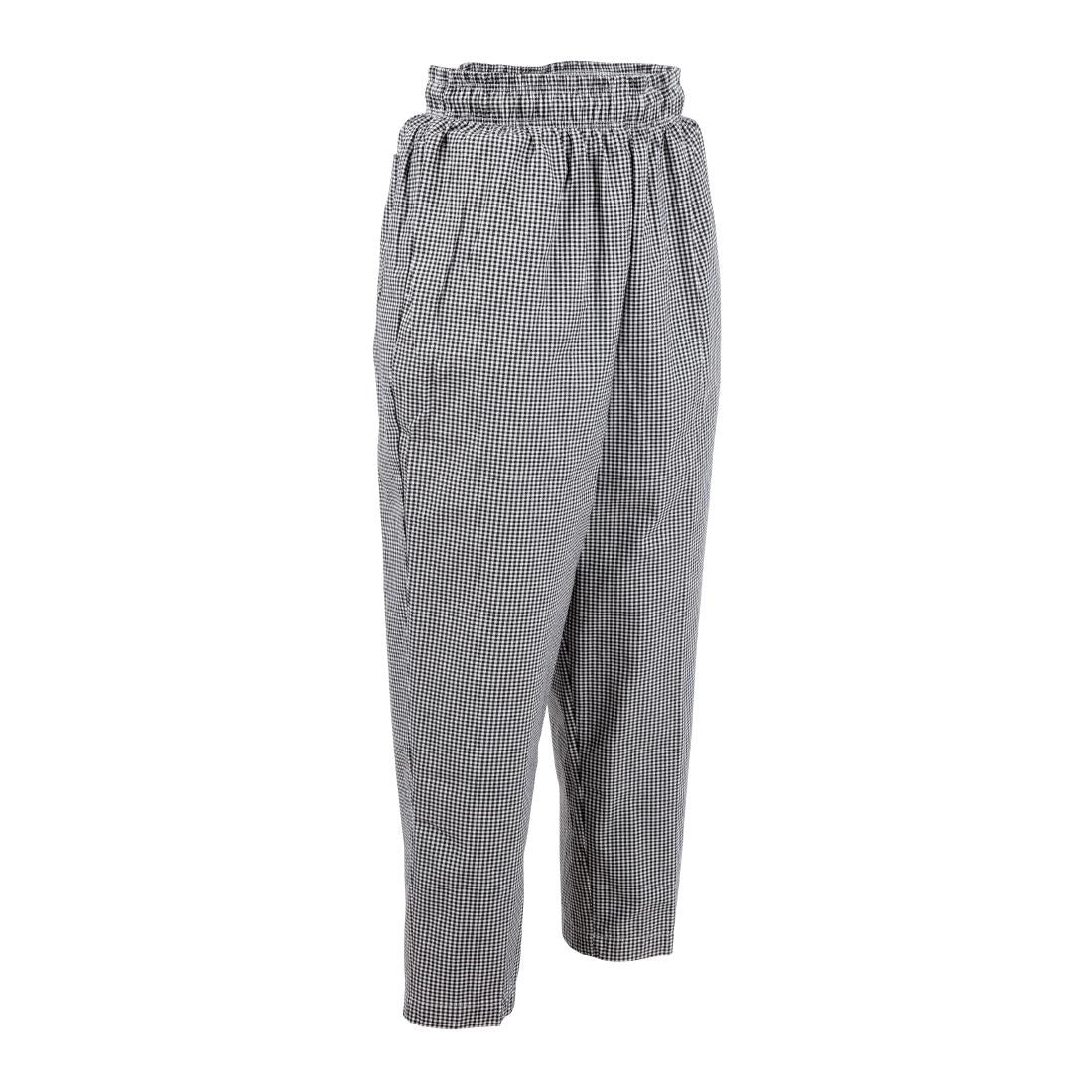 Chef Works Essential Baggy Pants Small Black Check L A026-L
