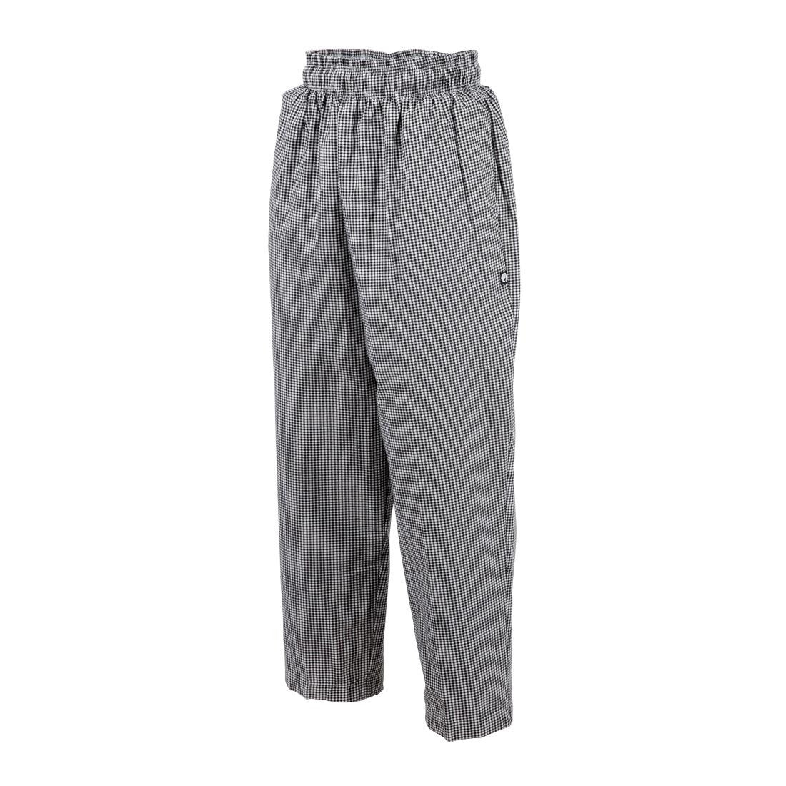 Chef Works Essential Baggy Pants Small Black Check S A026-S