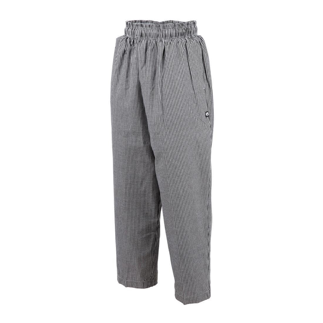 Chef Works Essential Baggy Pants Small Black Check M A026-M