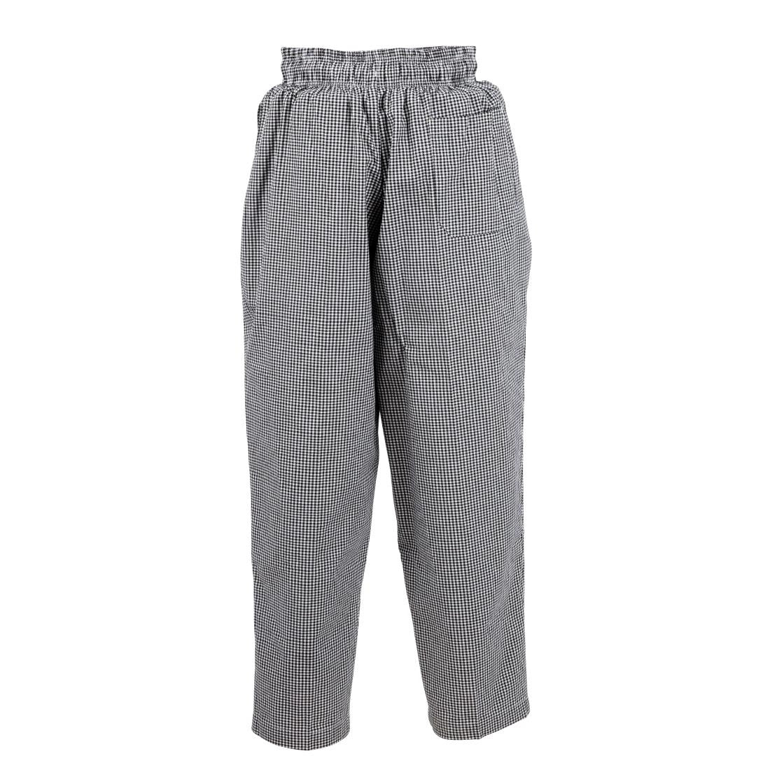 Chef Works Essential Baggy Pants Small Black Check L A026-L