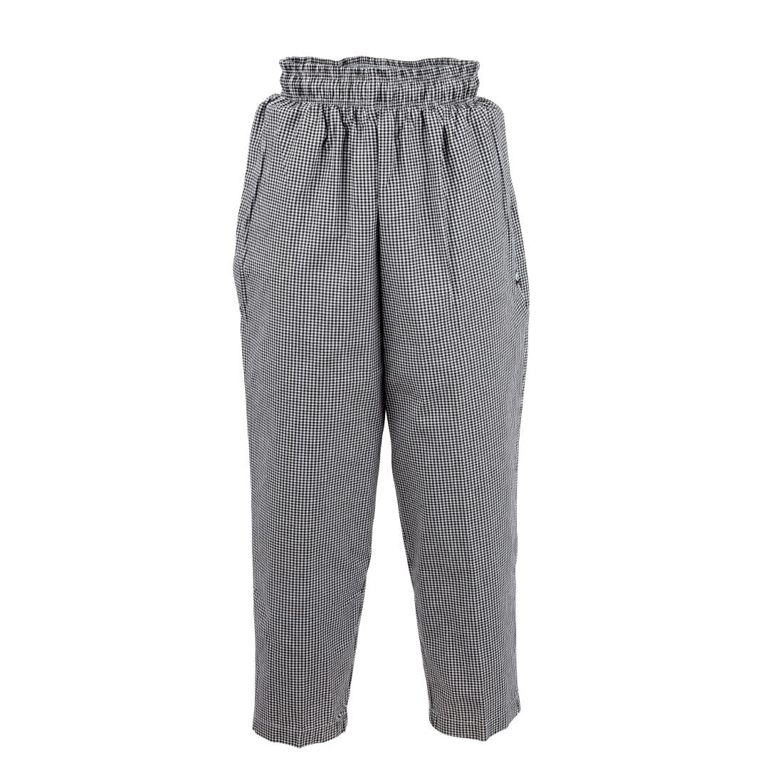 Chef Works Essential Baggy Pants Small Black Check S A026-S