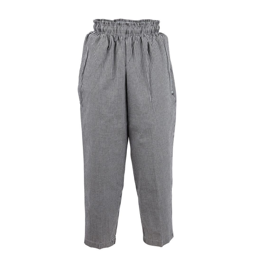 Chef Works Essential Baggy Pants Small Black Check XL A026-XL