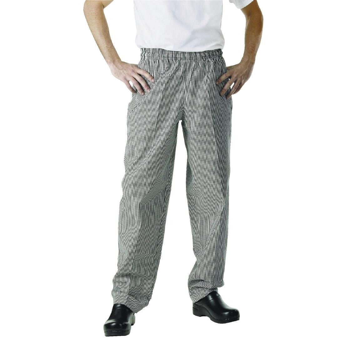 Chef Works Essential Baggy Pants Small Black Check M A026-M