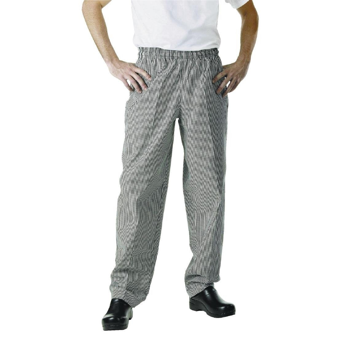Chef Works Essential Baggy Pants Small Black Check XL A026-XL