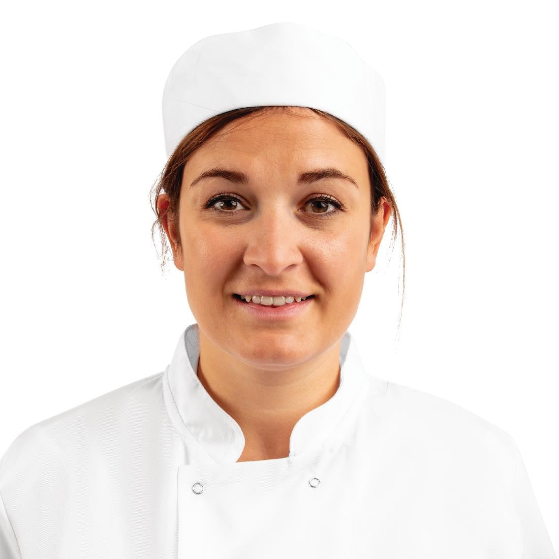 Whites Chefs Unisex Skull Cap Polycotton White - L A203-L