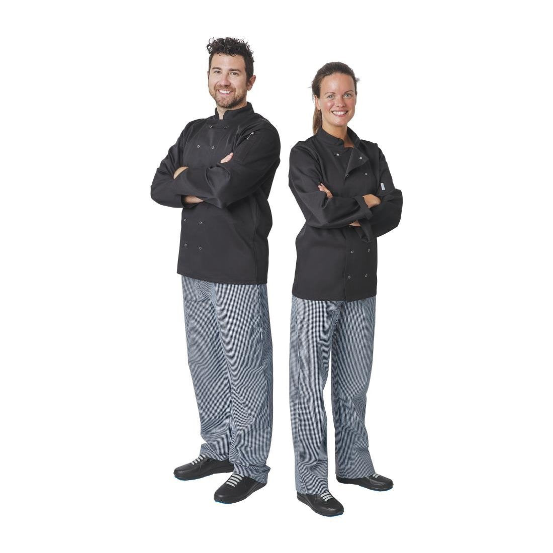 Whites Vegas Unisex Chefs Jacket Long Sleeve Black S A438-S
