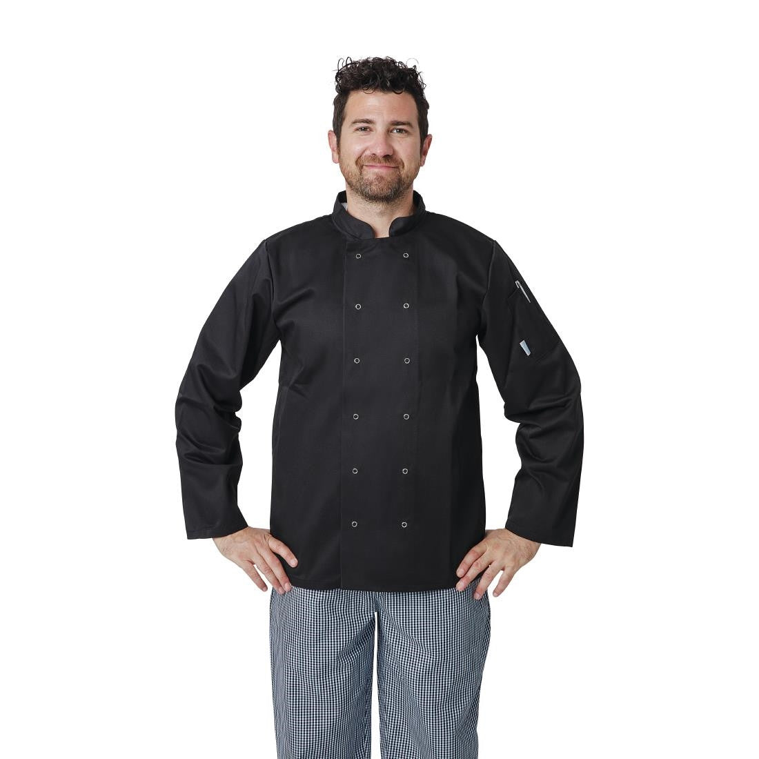 Whites Vegas Unisex Chefs Jacket Long Sleeve Black M A438-M