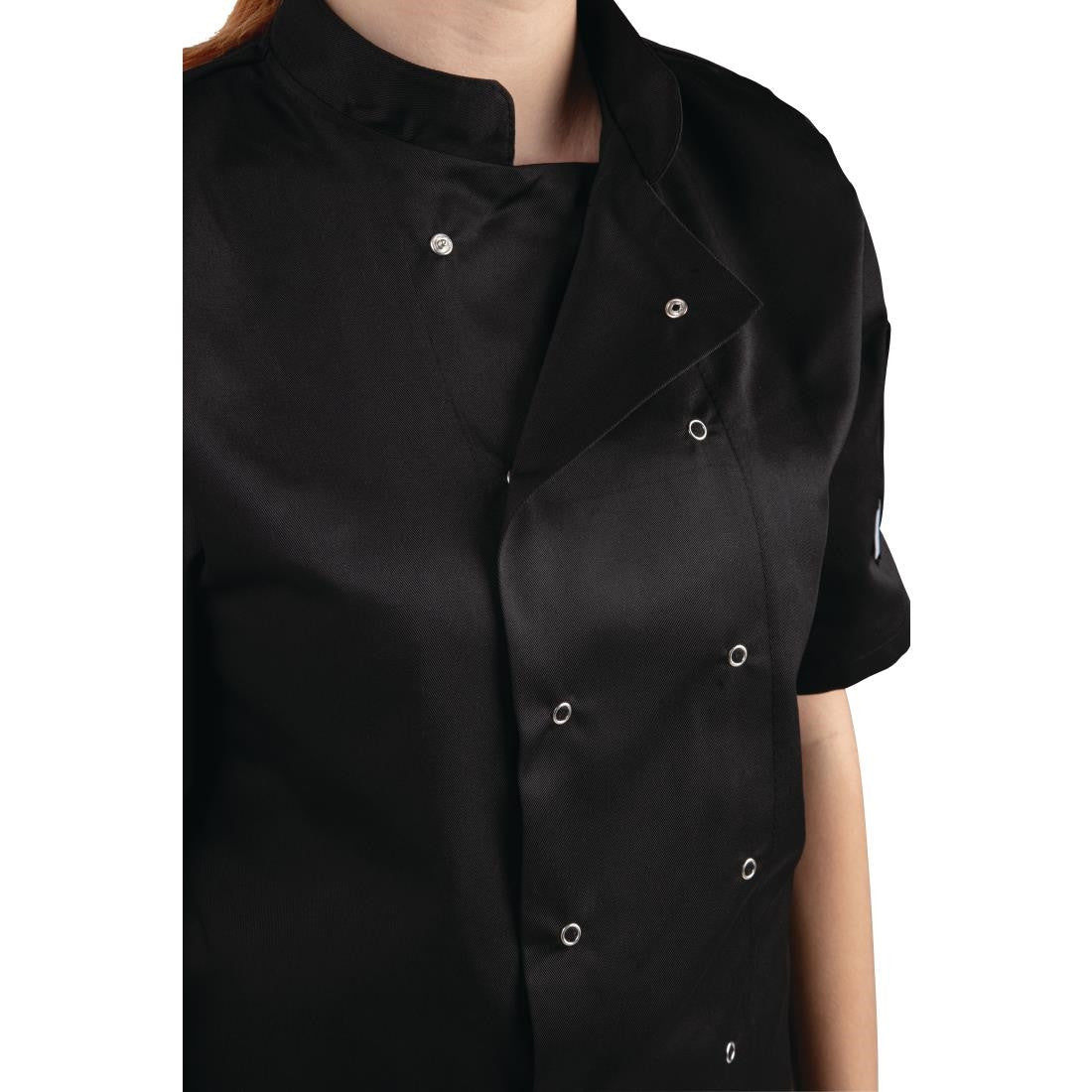 Whites Vegas Unisex Chefs Jacket Short Sleeve Black S A439-S