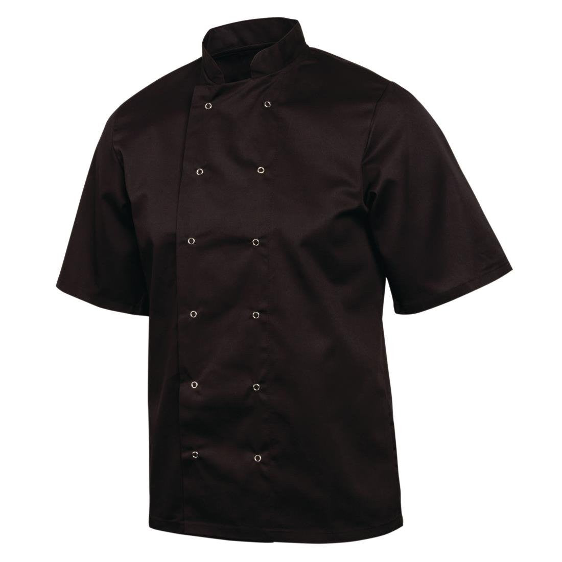 Whites Vegas Unisex Chefs Jacket Short Sleeve Black S A439-S