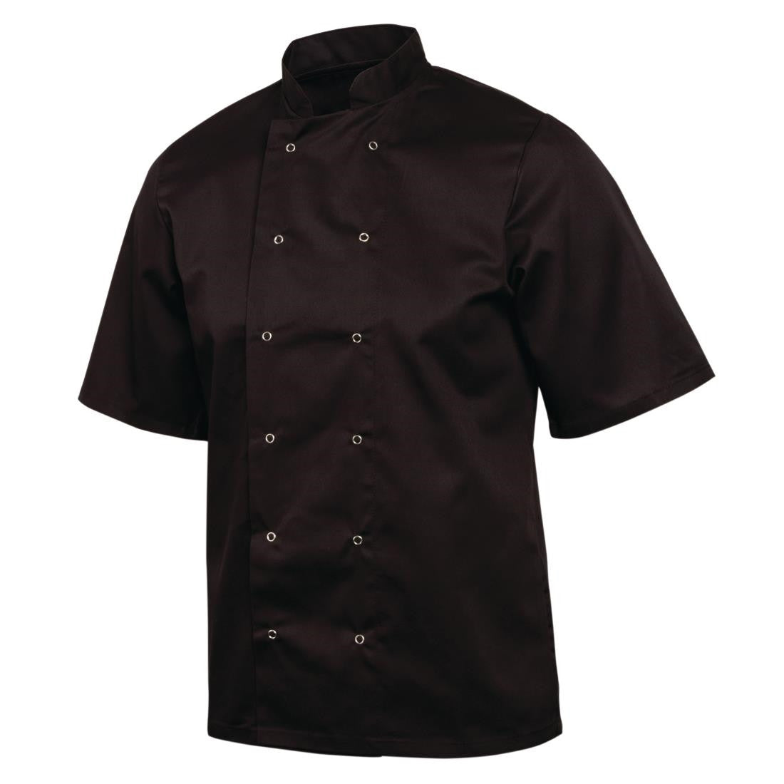 Whites Vegas Unisex Chefs Jacket Short Sleeve Black XL A439-XL