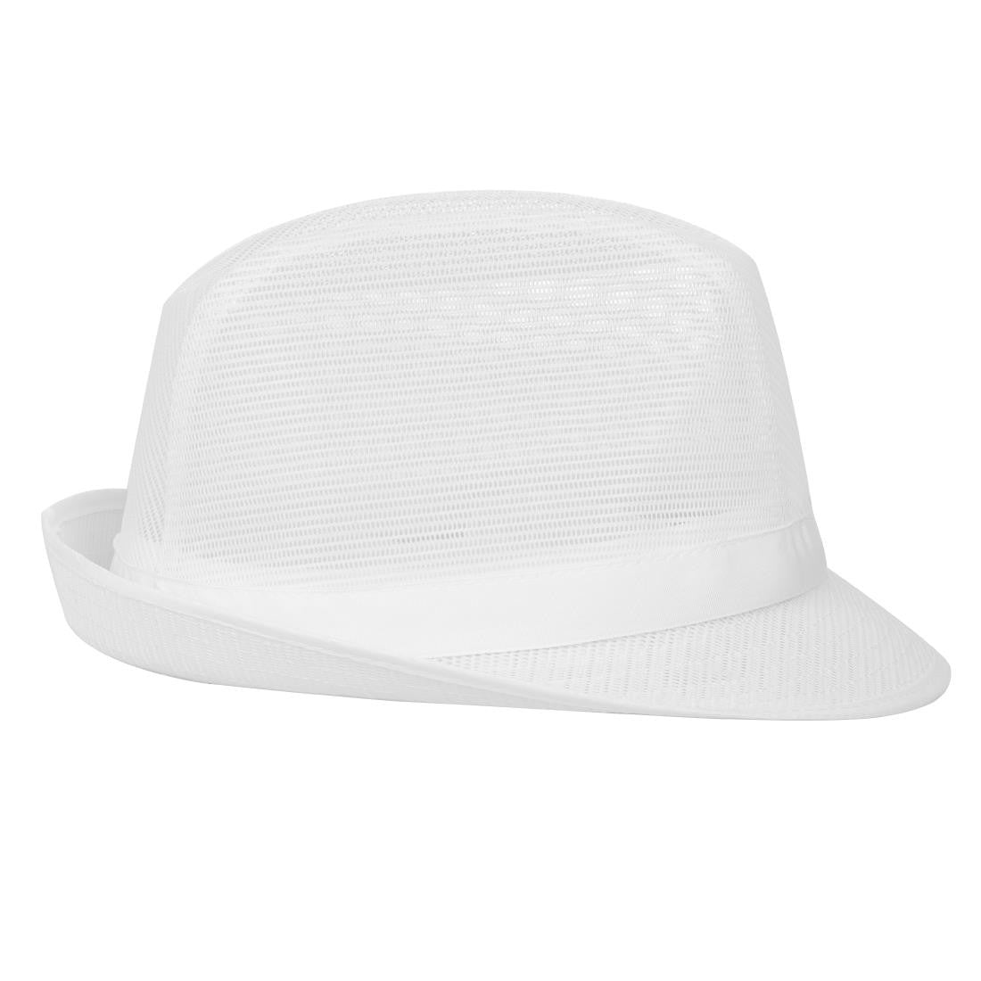 Trilby Hat with Net Snood White M A653-M