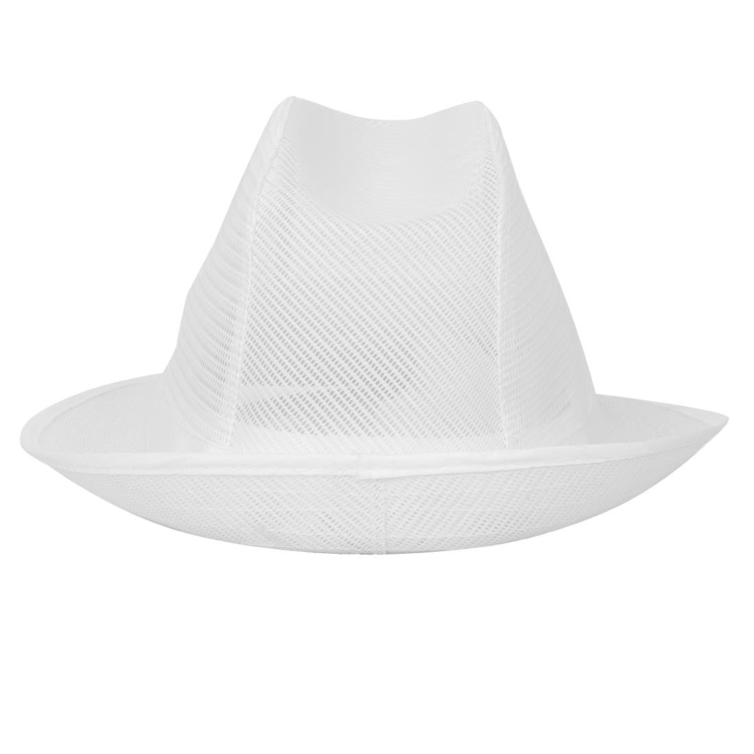 Trilby Hat with Net Snood White S A653-S