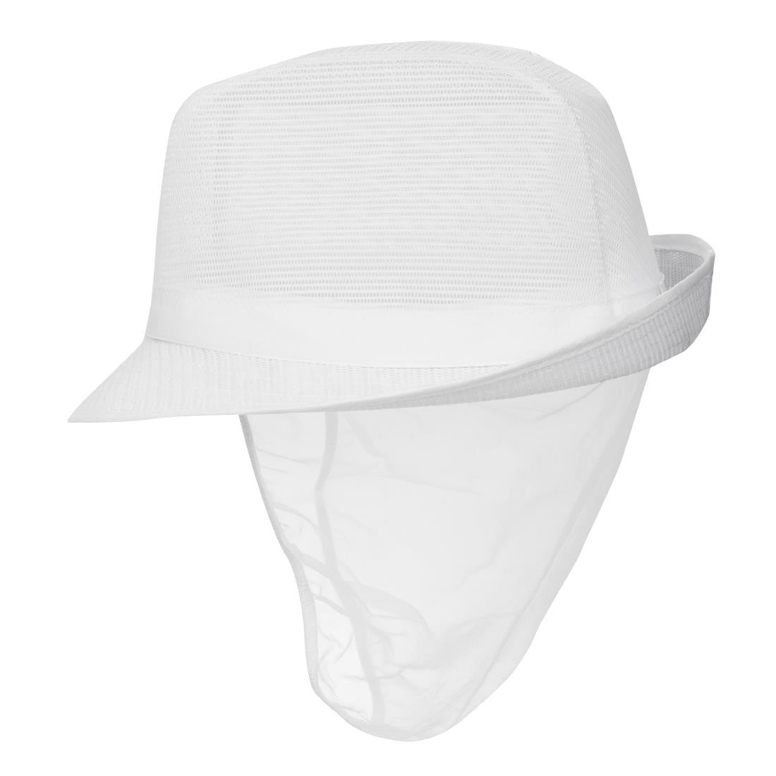Trilby Hat with Net Snood White S A653-S