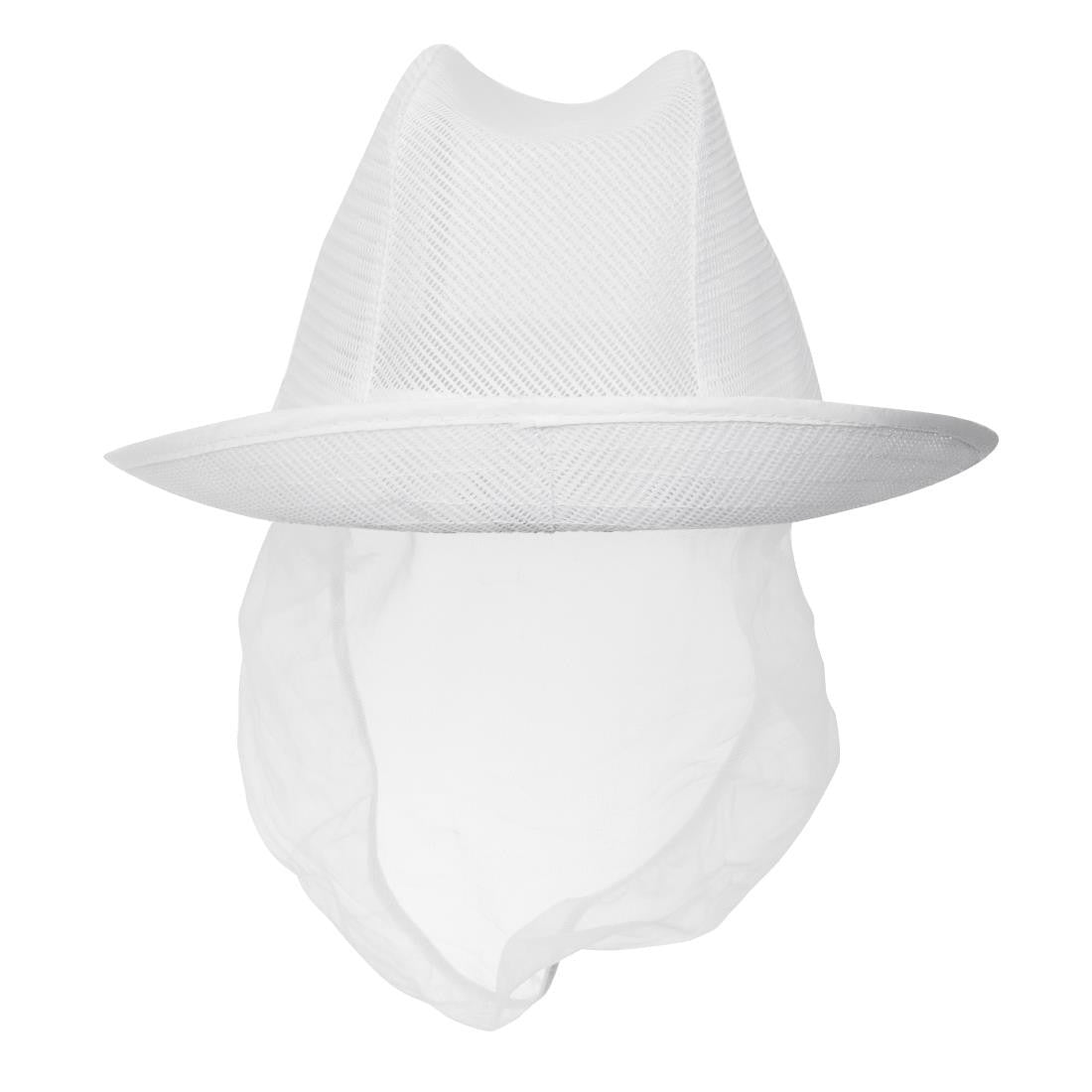 Trilby Hat with Net Snood White L A653-L