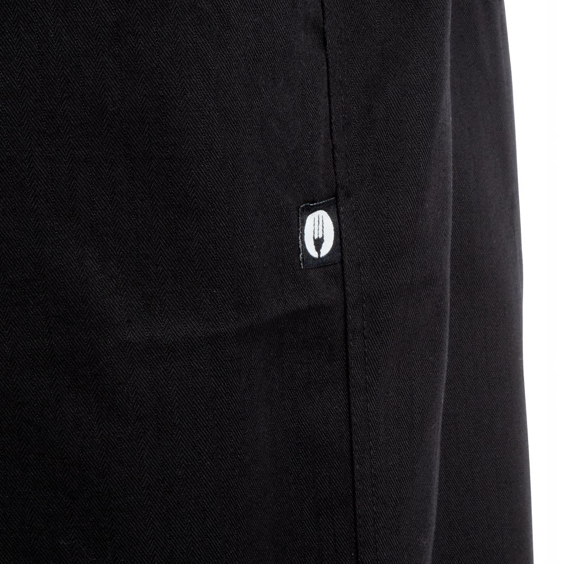 Chef Works Unisex Professional Series Chefs Trousers Black Herringbone XL A674-XL