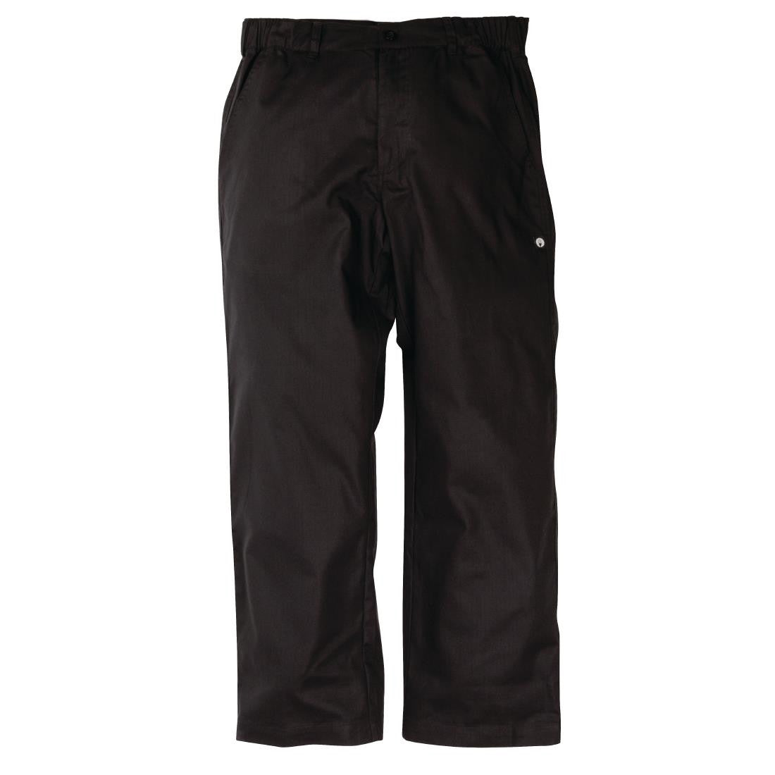 Chef Works Unisex Professional Series Chefs Trousers Black Herringbone L A674-L