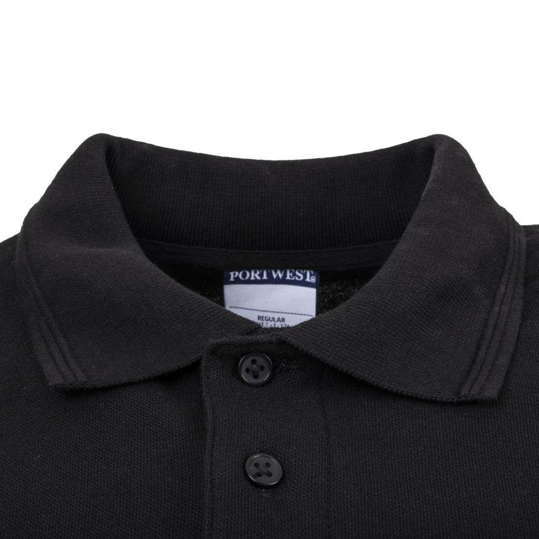 Portwest Unisex Polo Shirt Black L A735-L