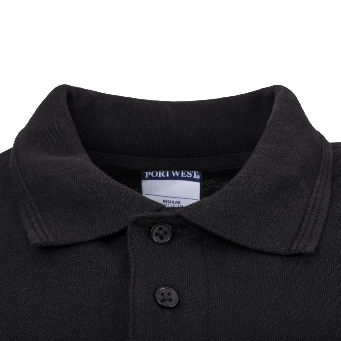Portwest Unisex Polo Shirt Black XL A735-XL